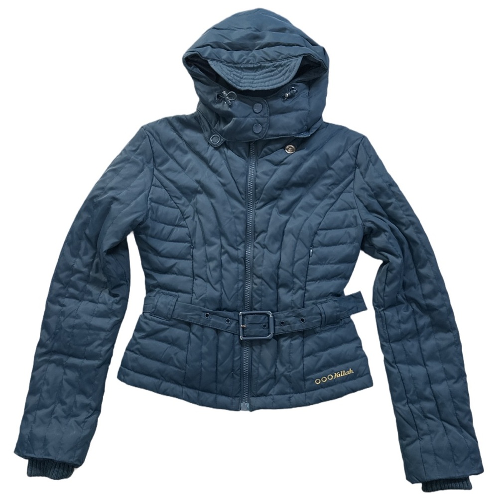 Y2K KILLAH MISS SIXTY women's dark teal fitted down packed jacket, M.